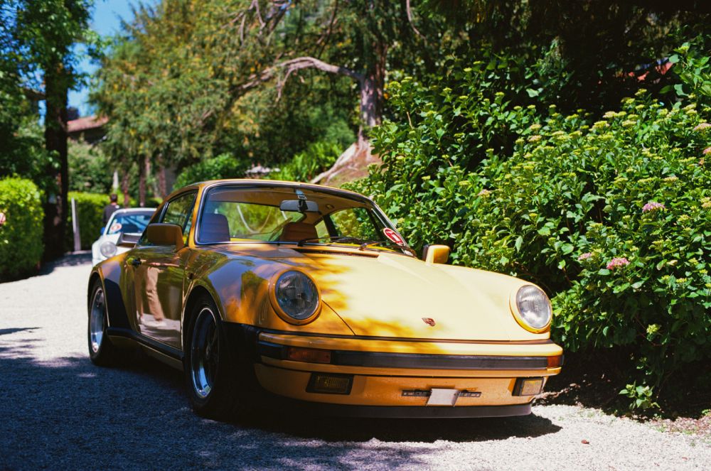 Photograph of Porsche 911 (930) Turbo 1 of 1 spec in the gardens.